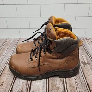 Timberland Mens 9.5M Leather Hiking Boots Tan Black Mid Top 87629 ACT Men main image 4